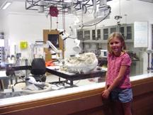 Summer at window of Paleontology Lab